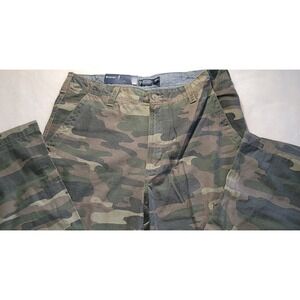 Faded Glory Cargo Pants Mens 34x30 Green Camo Relaxed Fit Cotton Utility NWT